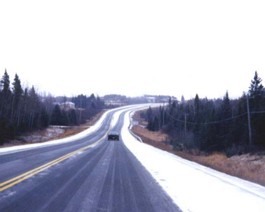 Enroute-Quebec-2 New Brunswick countryside and traffic