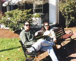 Ash-Mom-Bench Mom & I on a park bench